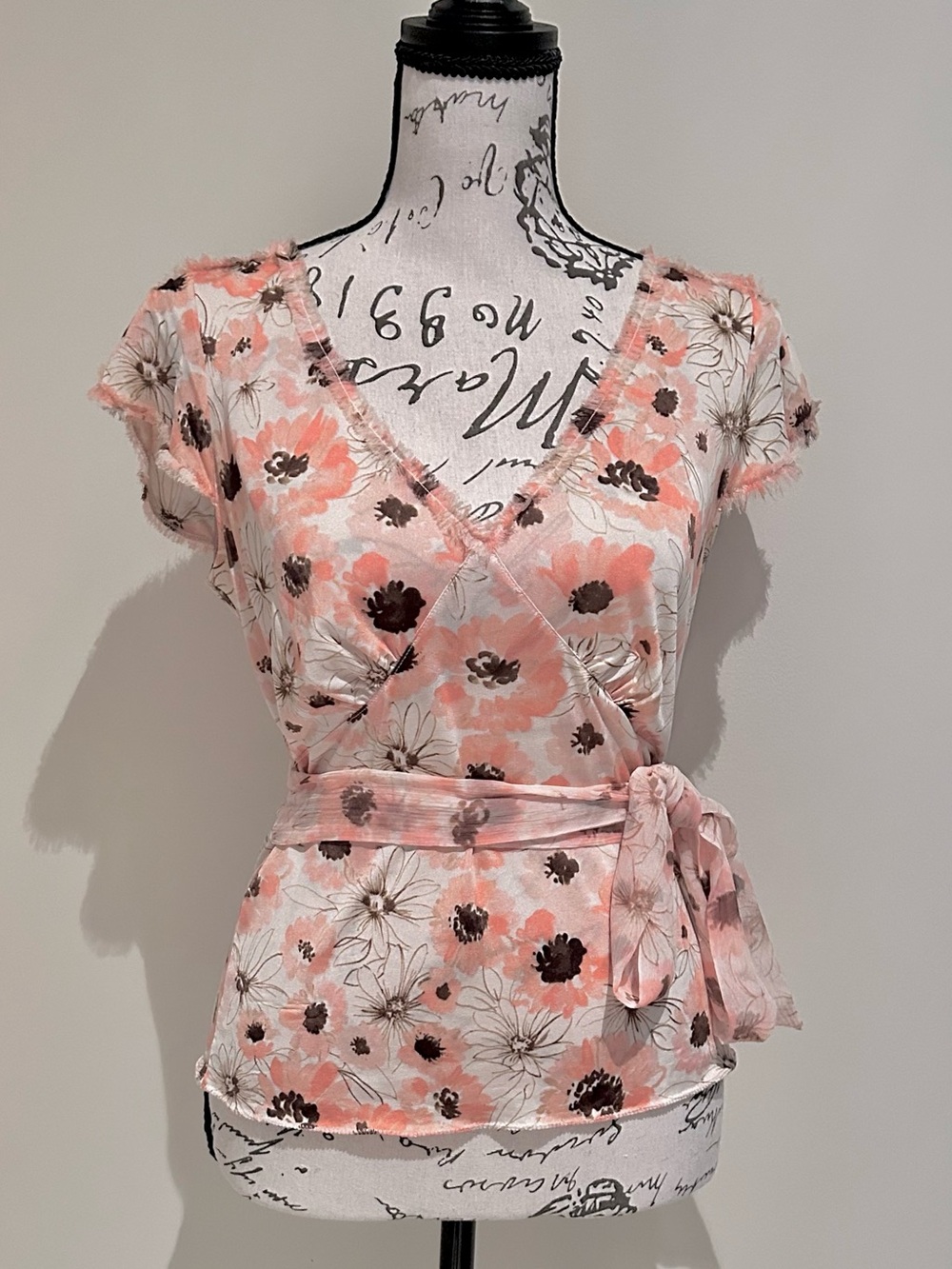 Y2K Feminine Floral Silk V-Neck Top